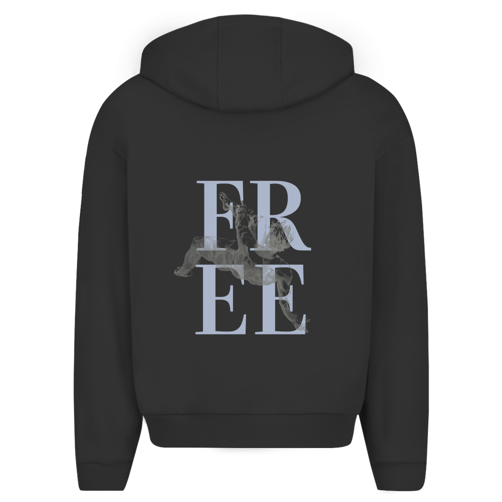 Abi heavy Zipper Hoodie blau
